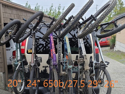 Lolo Racks 6 bike rack for 2" hitch with standard pull pin tilting