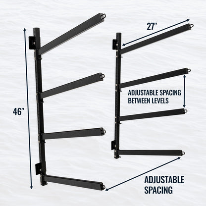 Champlain Kayak Rack | Indoor Adjustable Rack | 4 Levels