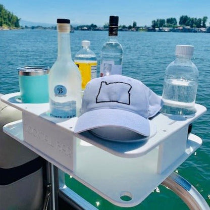 Docktail Boat Table Caddy with Pontoon Rail Mount