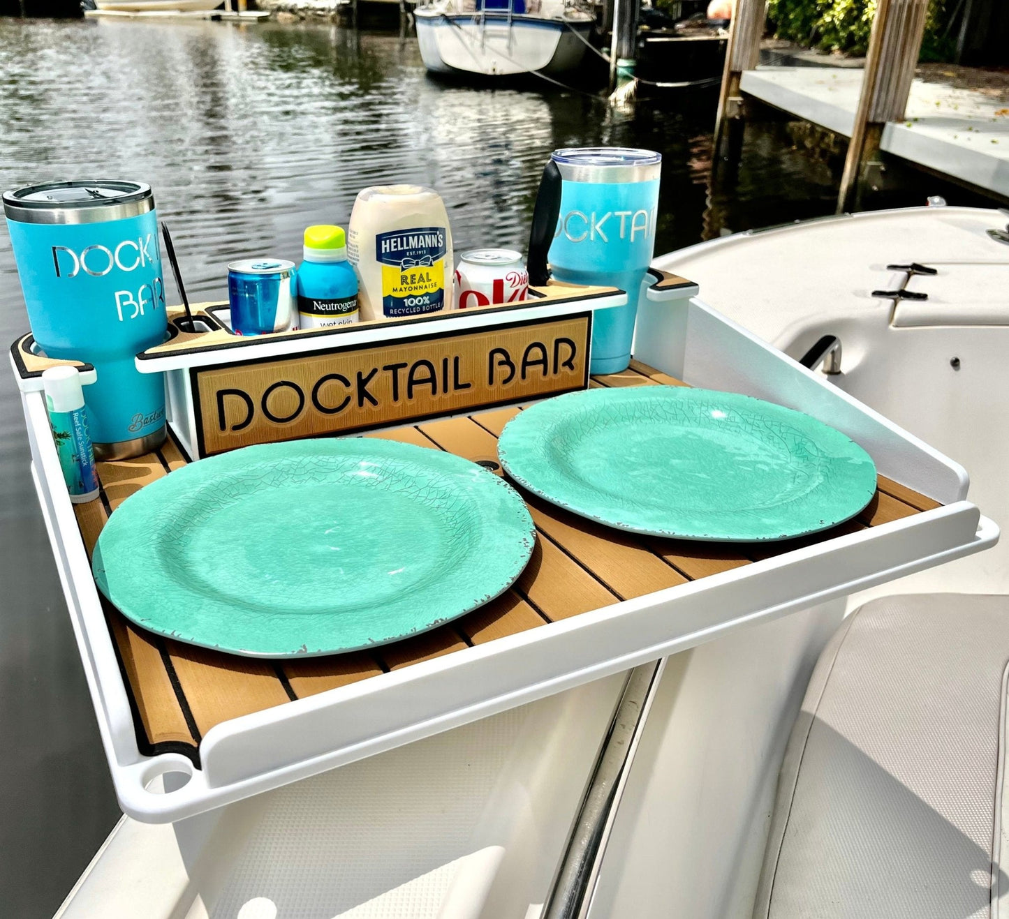Docktail Utility Table with Rod Holder Mount