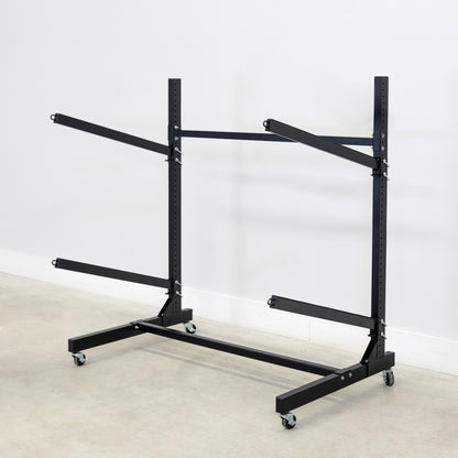 G-Watersport Kayak & Canoe Rack | 2 Levels With Wheels | Single-Sided | Black