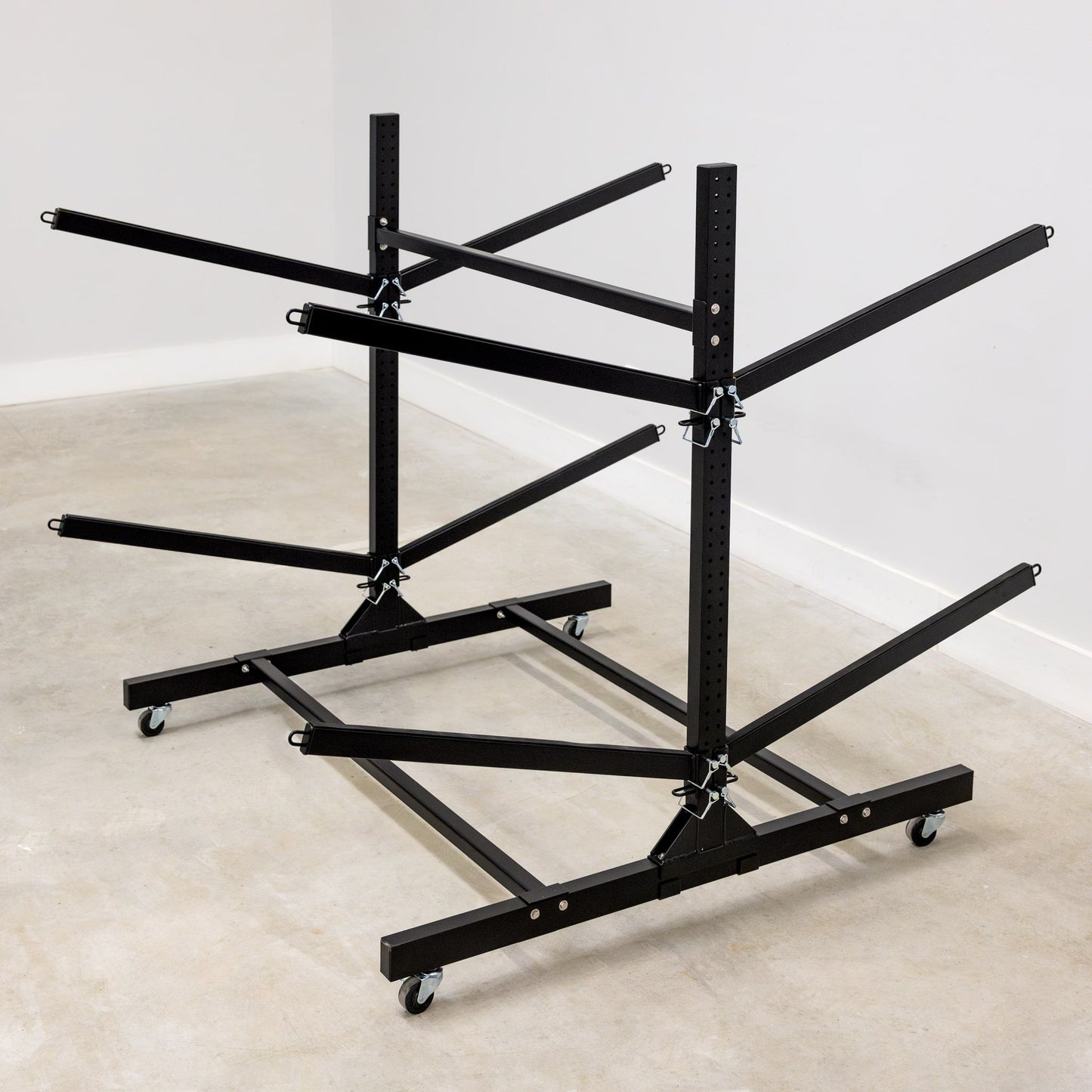 G-Watersport Kayak & Canoe Rack | 4 Levels With Wheels | Double-Sided | Black