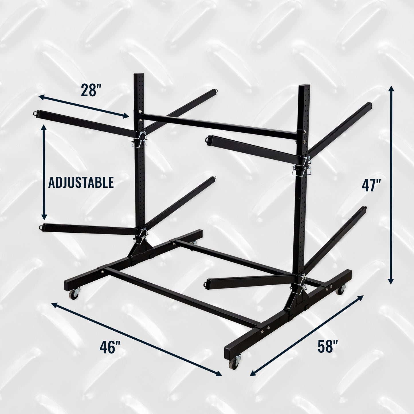G-Watersport Kayak & Canoe Rack | 4 Levels With Wheels | Double-Sided | Black