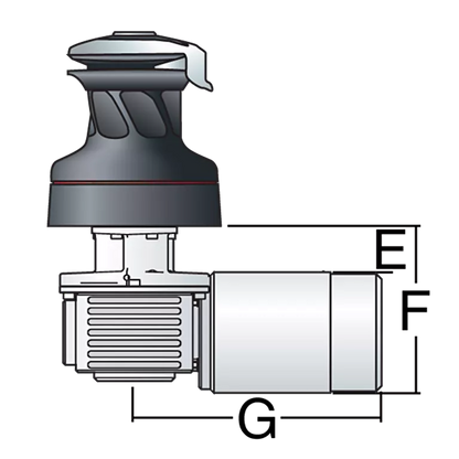 Harken 60 Rewind 24V Horiz Polished Bronze with DF Ctrl Box-Left Winch | SendIt Sailing