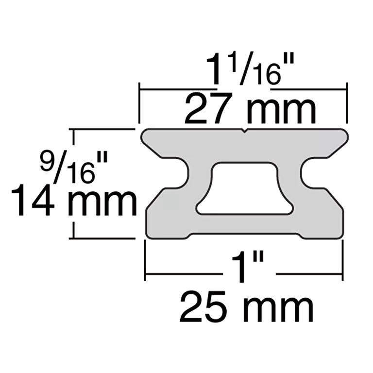 Harken 27mm Low-Beam Pinstop Track — 1.8 m