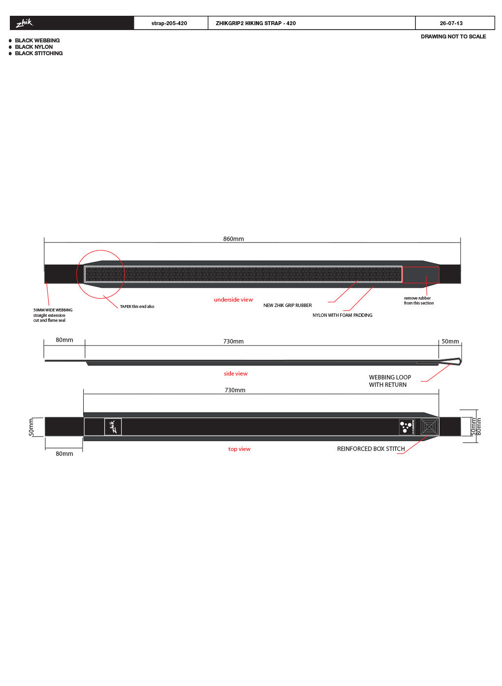 Zhik 420 Zhikgrip II Hiking Strap | SendIt Sailing