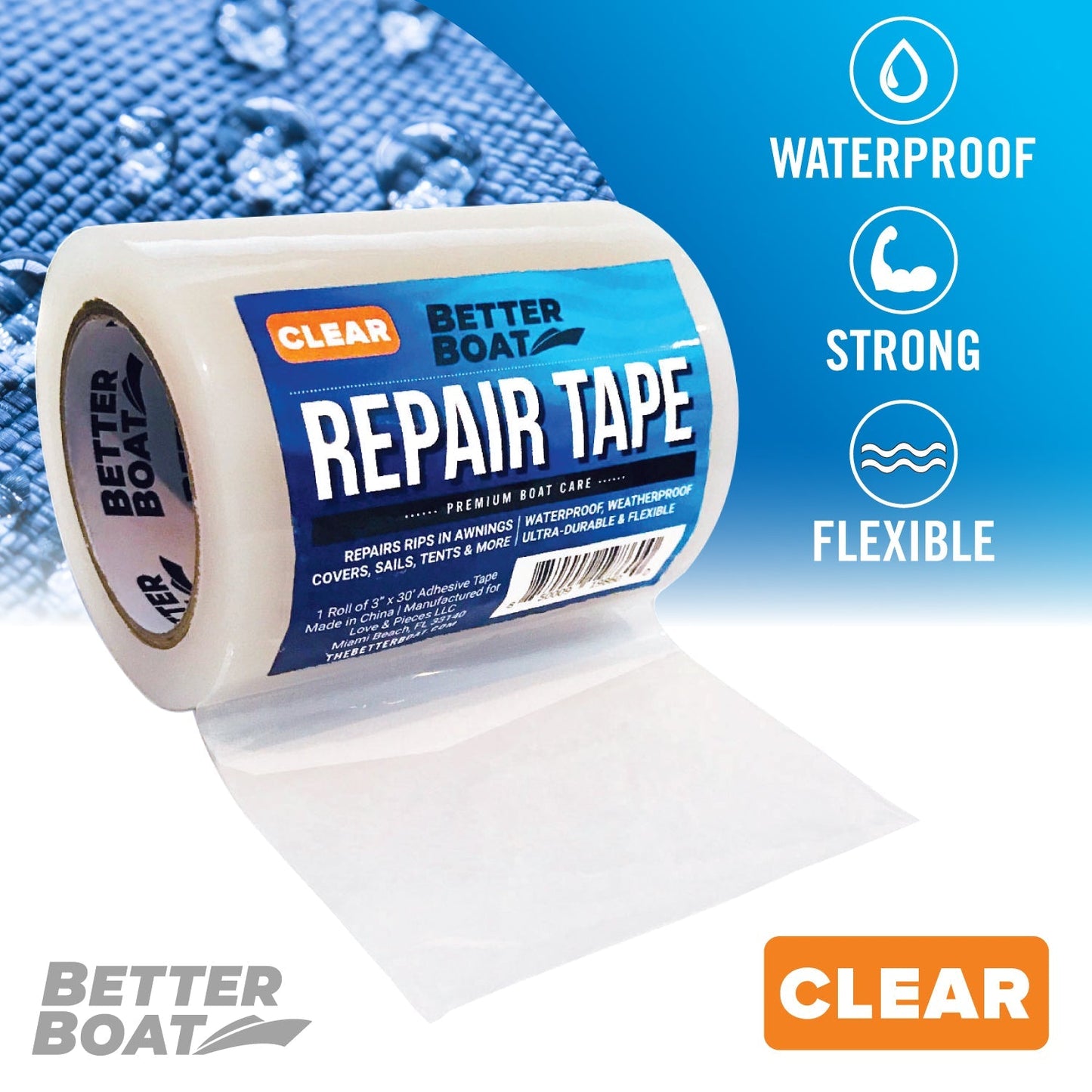 Fabric Repair Tape Boat Covers & RV Awnings