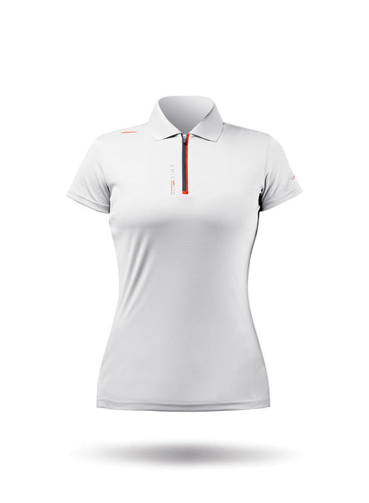 Zhik Womens UVActive Zip Sports Polo - White | SendIt Sailing