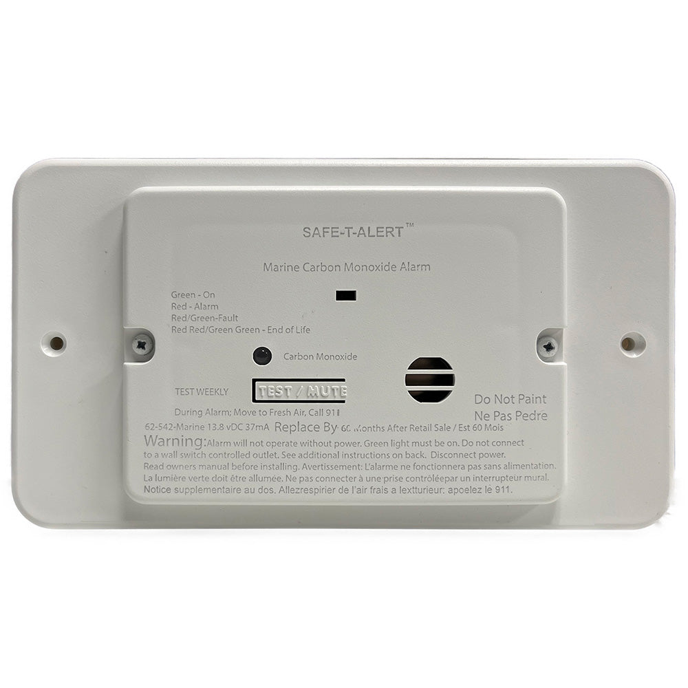 Safe-T-Alert 62 Series Marine Carbon Monoxide - Flush Mount - White - 12V with Trim Ring | SendIt Sailing