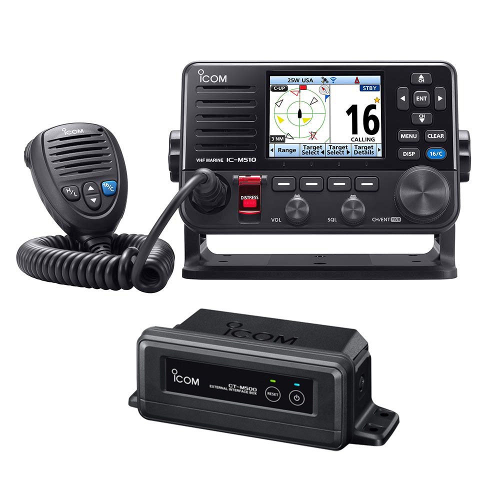 Icom M510 VHF Bundle with CT-M500 Wireless Interface Box for NMEA 2000 | SendIt Sailing