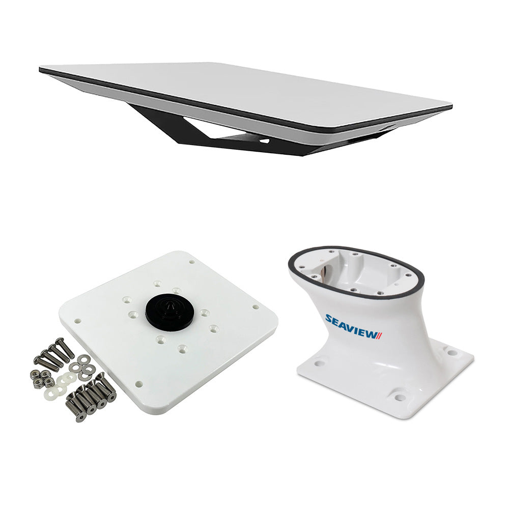 KVH Starlink Flat Panel Kit with 5in Seaview Pedestal Mount and ADASTLKA Starlink Top Plate | SendIt Sailing