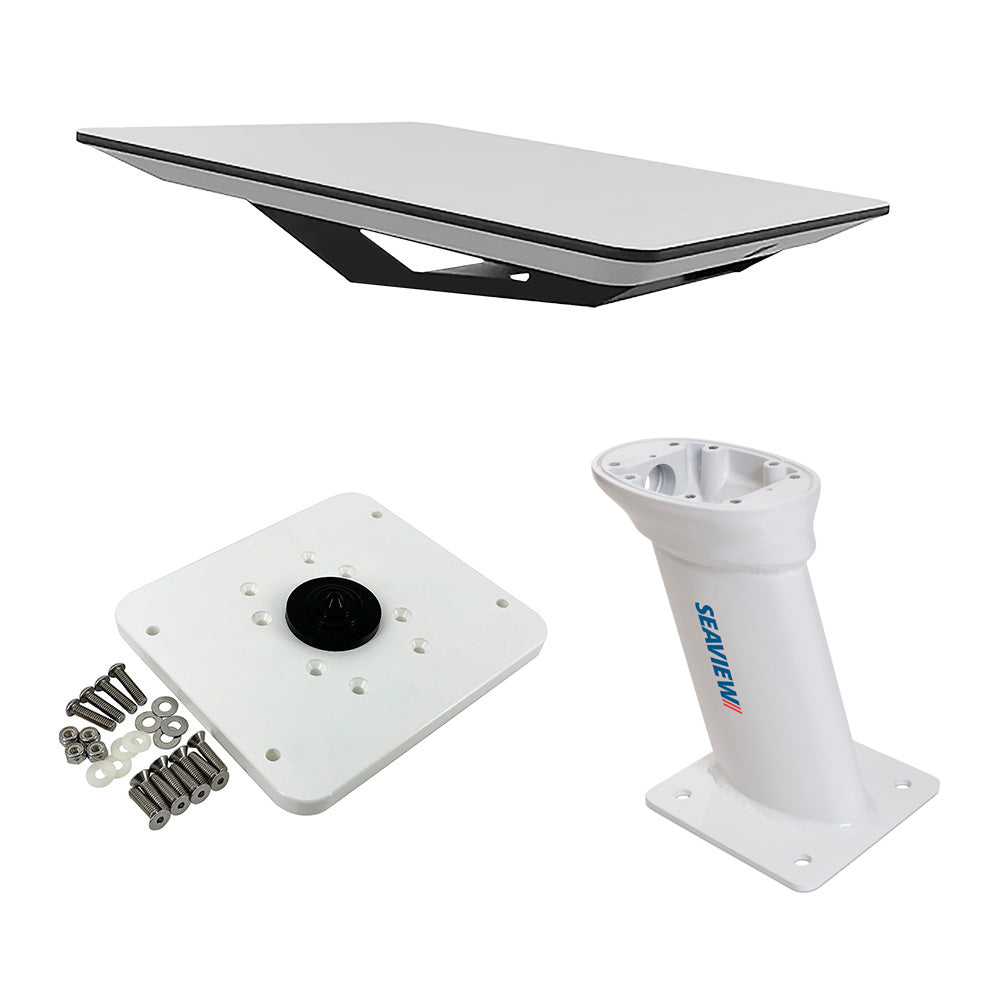 KVH Starlink Flat Panel Kit with 10in Seaview Pedestal Mount and ADASTLKA Starlink Top Plate | SendIt Sailing