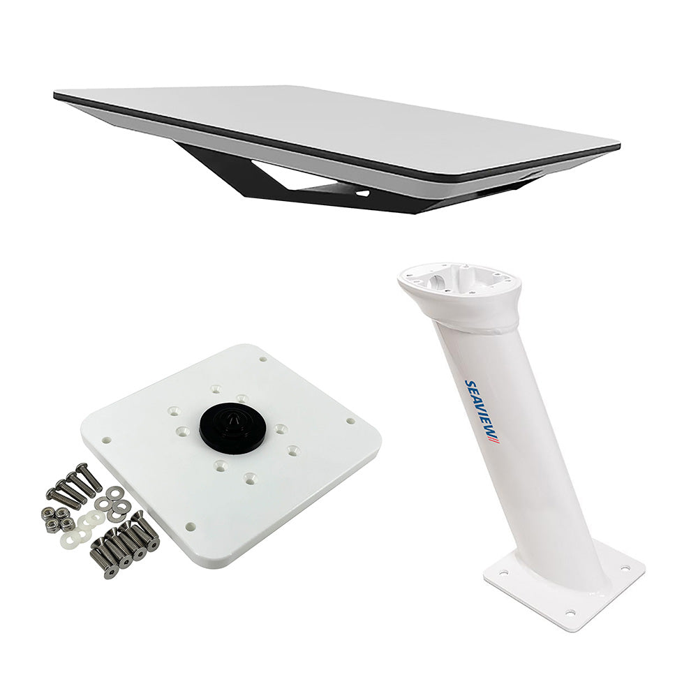 KVH Starlink Flat Panel Kit with 16in Seaview Pedestal Mount and ADASTLKA Starlink Top Plate | SendIt Sailing