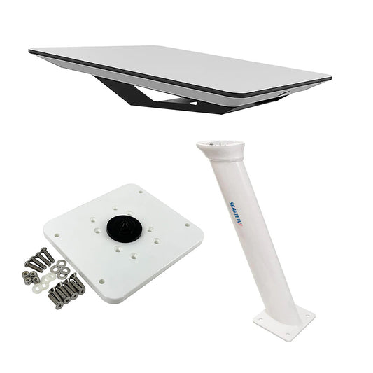 KVH Starlink Flat Panel Kit with 36in Seaview Pedestal Mount and ADASTLKA Starlink Top Plate | SendIt Sailing