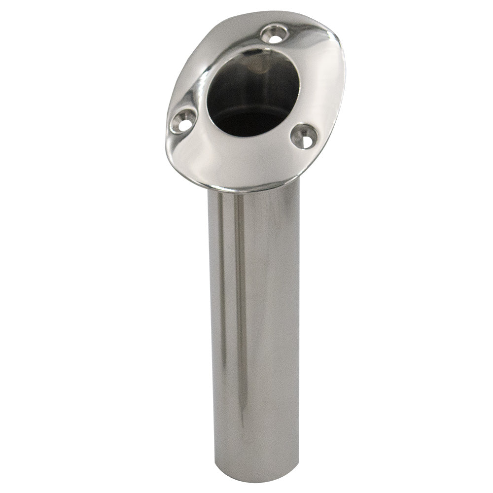 C.E. Smith 80 Series Standard Flush Mount Rod Holder - 30 Degree - Stainless Steel - Cast Bottom - Black Liner | SendIt Sailing