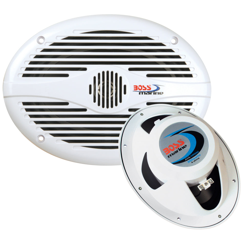 Boss Audio 6inx 9in MR690 Oval Speakers - White - 350W | SendIt Sailing