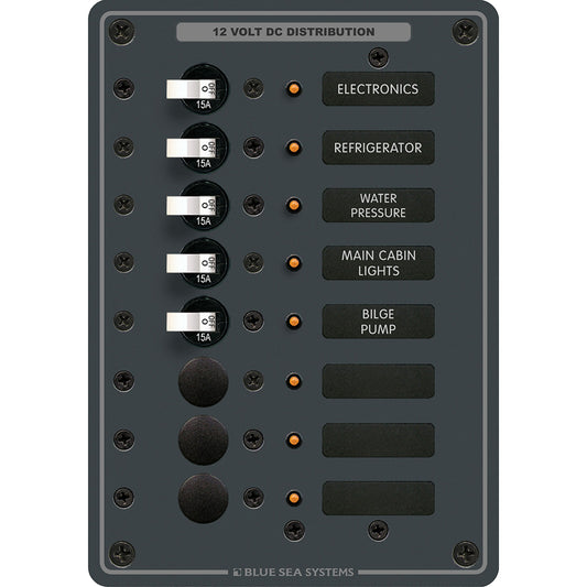 Blue Sea 8023 DC 8 Position Circuit Breaker - White Switches | SendIt Sailing