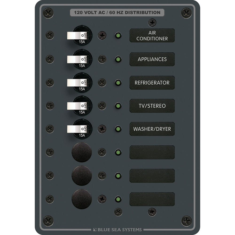 Blue Sea 8059 AC 8 Position Toggle Circuit Breaker Panel | SendIt Sailing