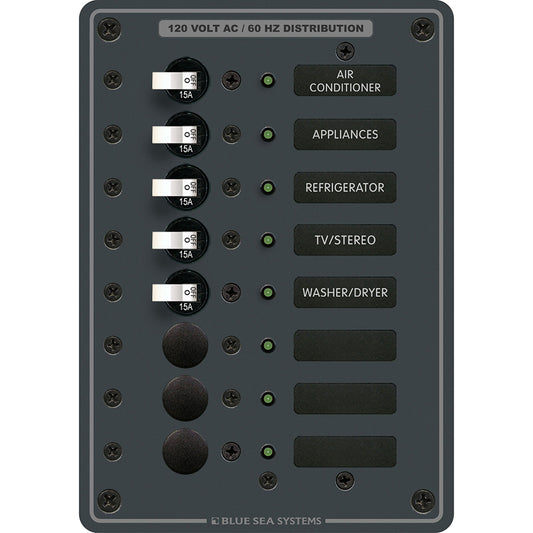 Blue Sea 8059 AC 8 Position Toggle Circuit Breaker Panel | SendIt Sailing