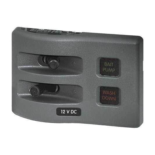 Blue Sea 4302 WeatherDeck Water Resistant Fuse Panel - 2 Position - Grey | SendIt Sailing