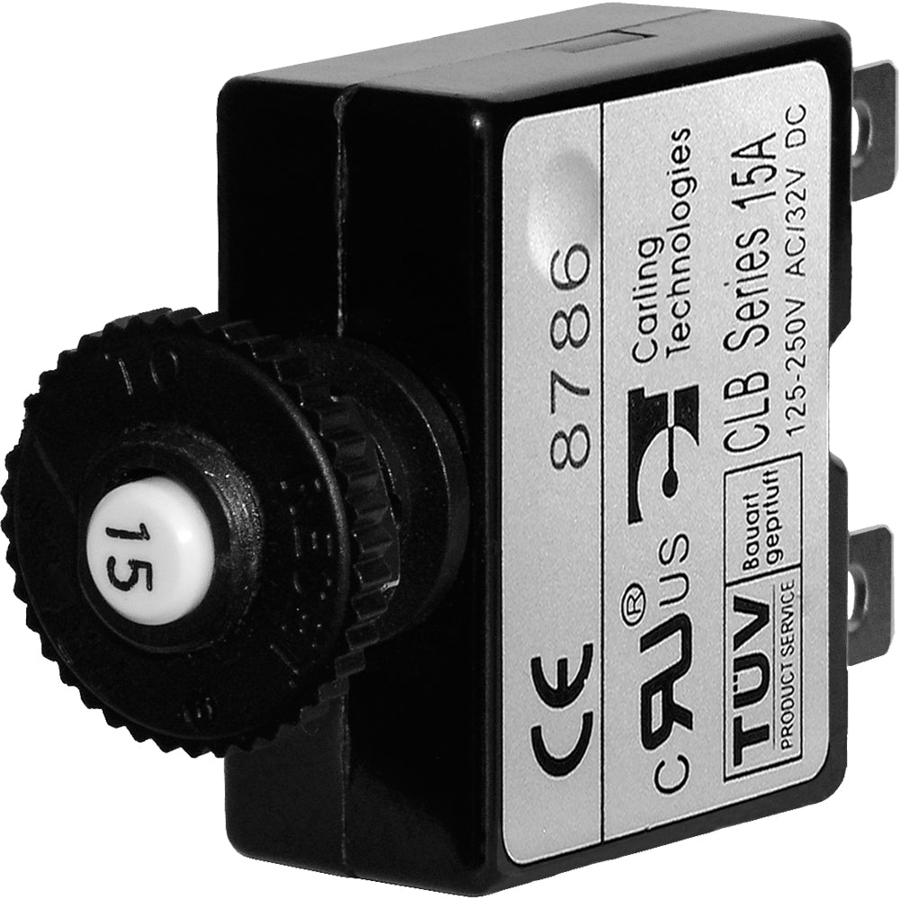 Blue Sea 7056 15A Push Button Thermal with Quick Connect Terminals | SendIt Sailing