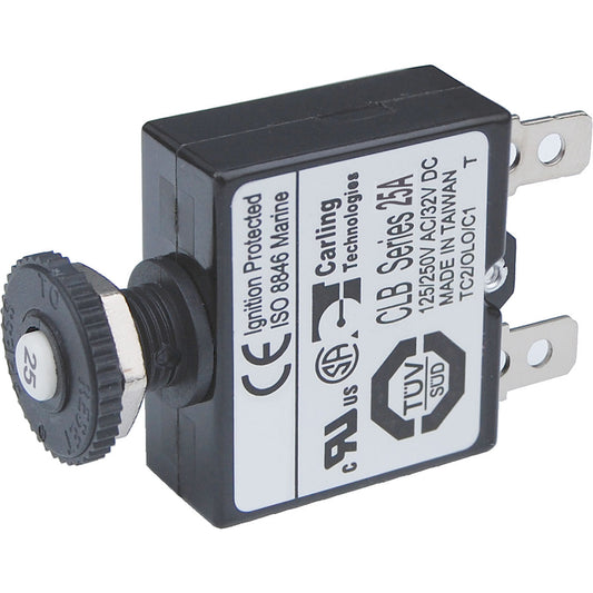 Blue Sea 7058 25A Push Button Thermal with Quick Connect Terminals | SendIt Sailing