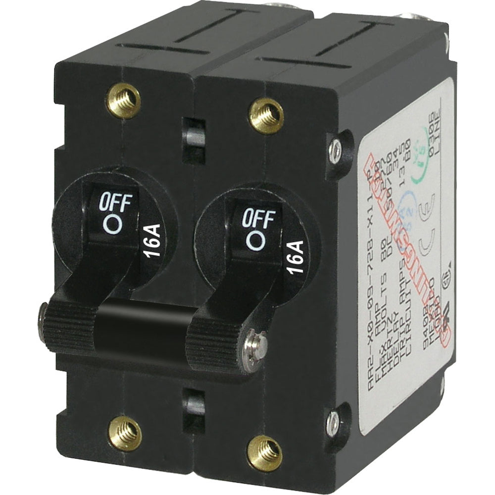 Blue Sea 7348 A-Series Double Pole Toggle - 16A - Black | SendIt Sailing