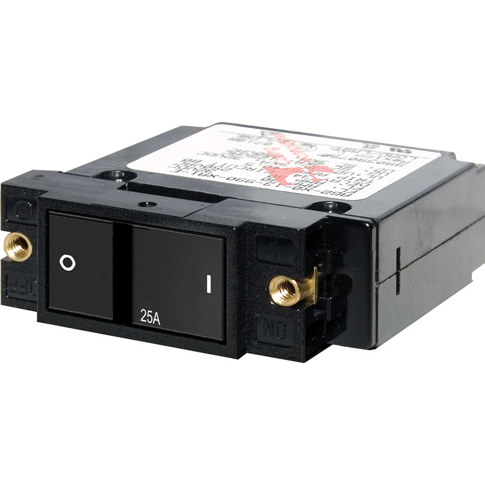 Blue Sea 7405 Single Pole Small Case 2in Flat Rocker Circuit Breaker - 25 Amp | SendIt Sailing