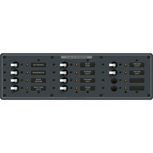 Blue Sea 8375 Panel DC 12 Position Horizontal BL | SendIt Sailing