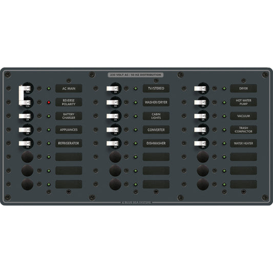 Blue Sea 8565 Breaker Panel - AC Main + 22 Positions (European) - White | SendIt Sailing
