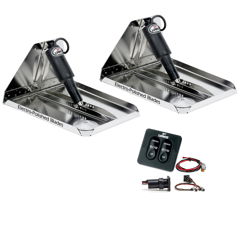 Lenco 16in x 12in Heavy Duty Performance Trim Tab Kit with Standard Tactile Switch Kit 12V | SendIt Sailing