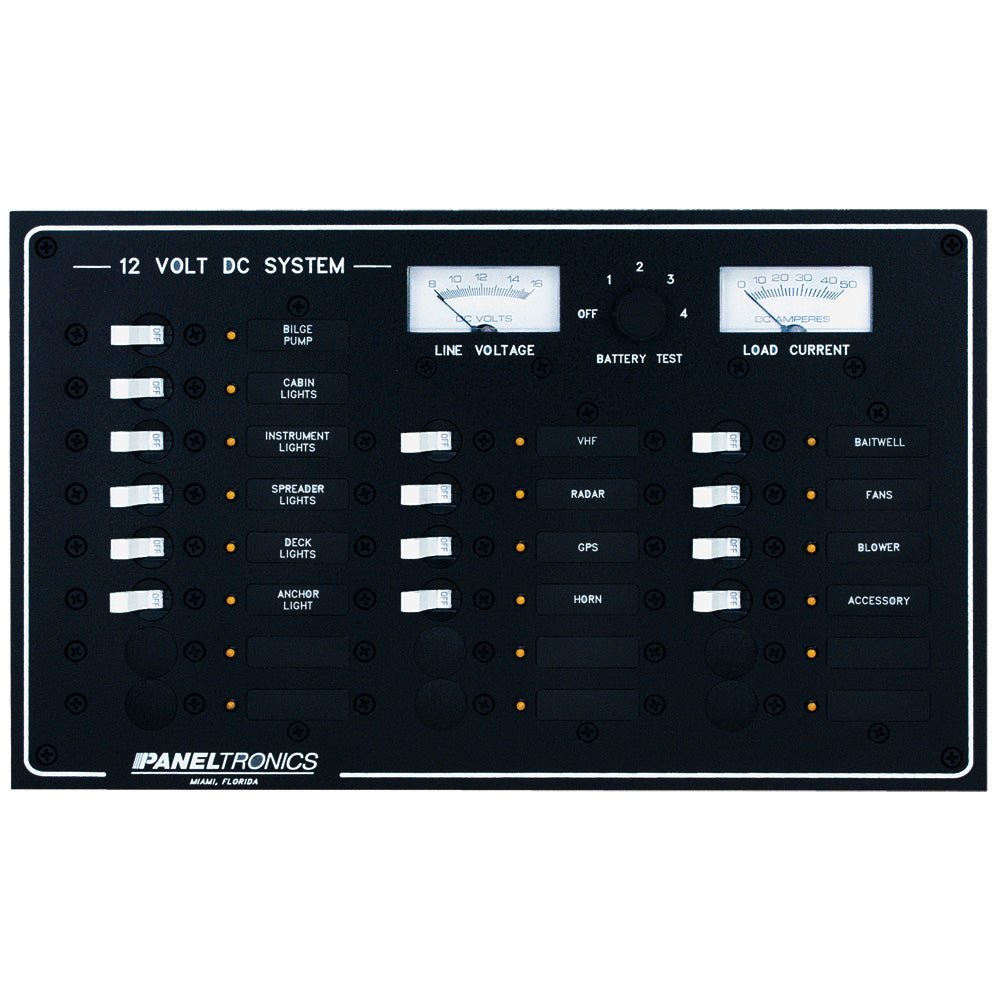 Paneltronics Standard DC 20 Position Breaker Panel & Meter | SendIt Sailing