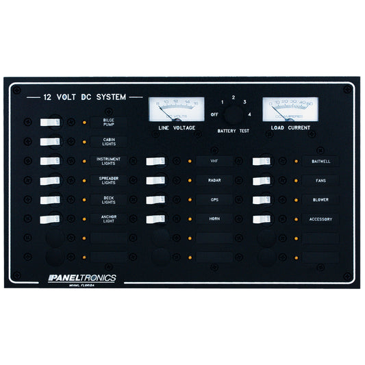 Paneltronics Standard DC 20 Position Breaker Panel & Meter | SendIt Sailing