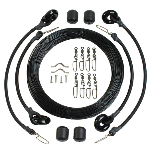 Lee's Deluxe Rigging Kit - Double Rig Up To 37ft - Black Mono | SendIt Sailing