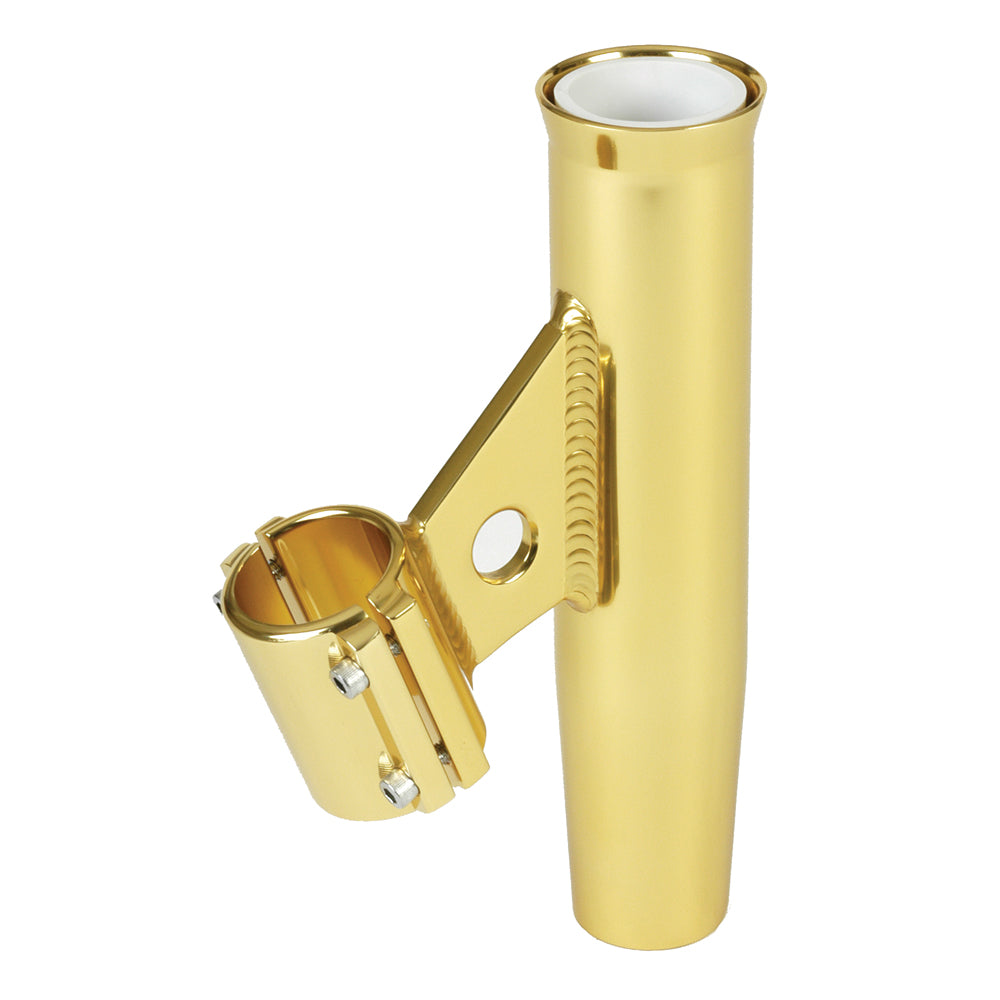 Lee's Clamp-On Rod Holder - Gold Aluminum - Vertical Mount - Fits 1.660in OD Pipe | SendIt Sailing