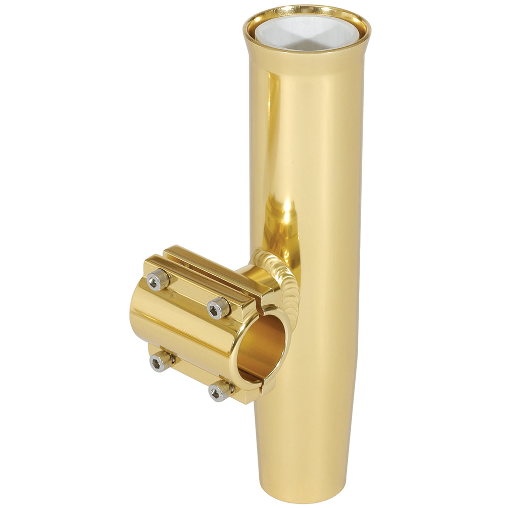 Lee's Clamp-On Rod Holder - Gold Aluminum - Horizontal Mount - Fits 2.375in OD Pipe | SendIt Sailing