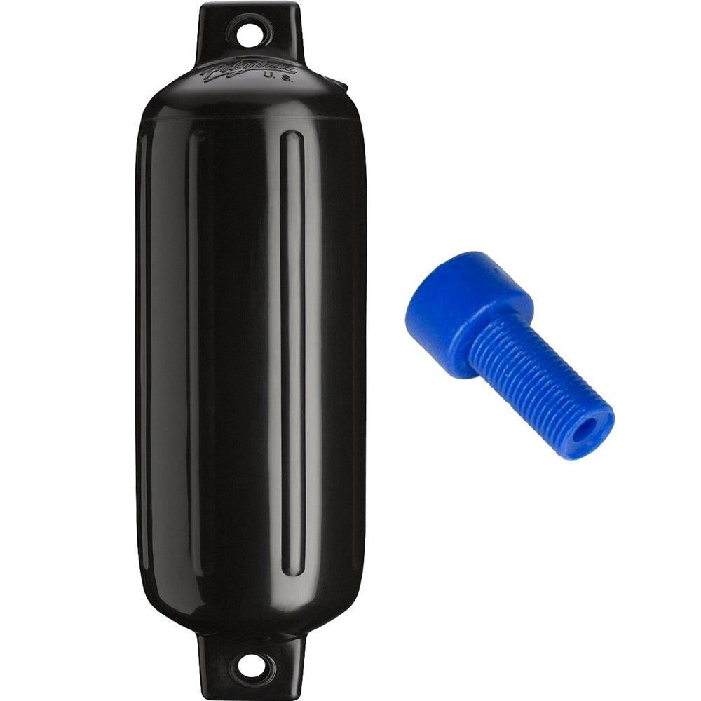 Polyform G-4 Twin Eye Fender 6.5in x 22in - Black with Adapter | SendIt Sailing