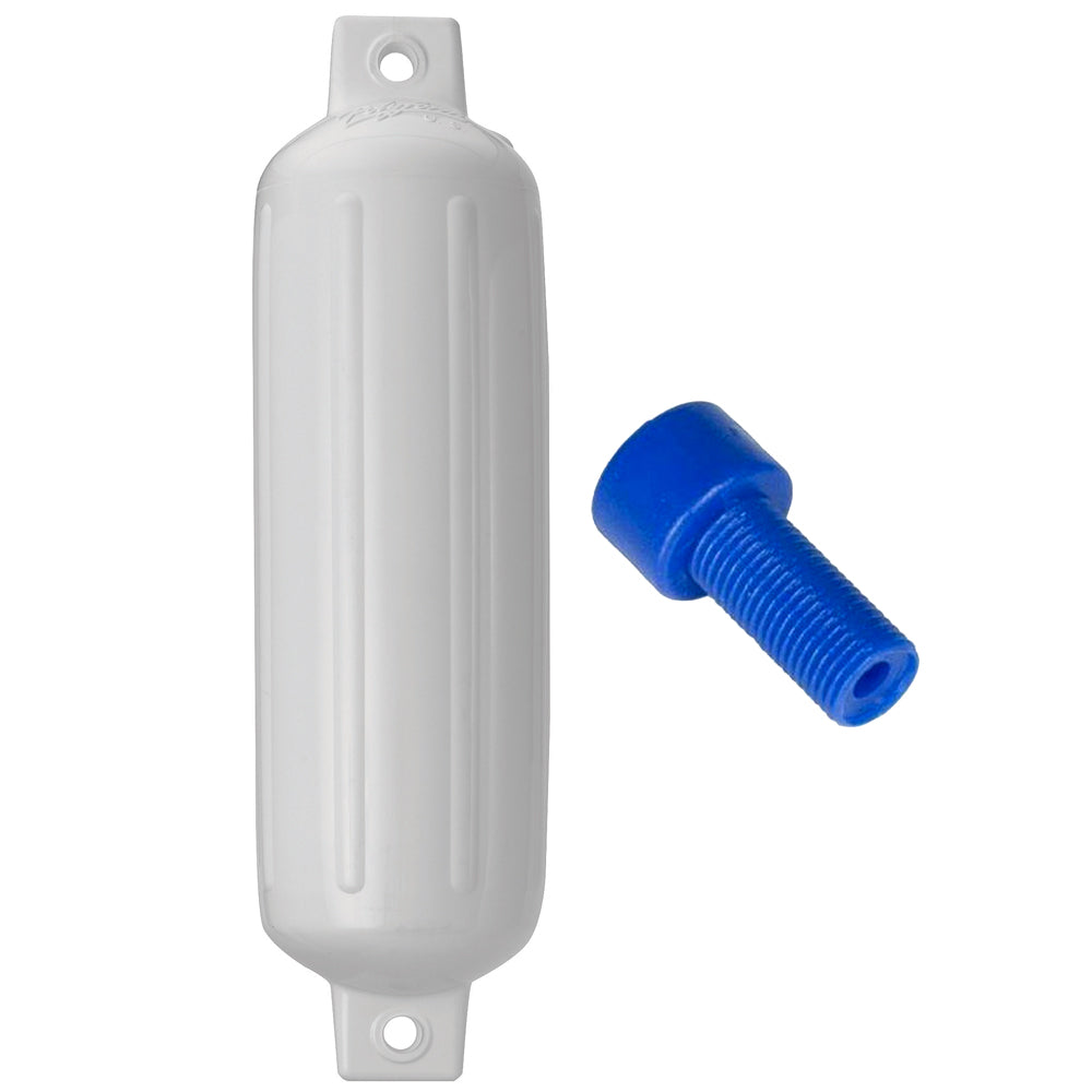 Polyform G-4 Twin Eye Fender 6.5in x 22in White with Adapter | SendIt Sailing