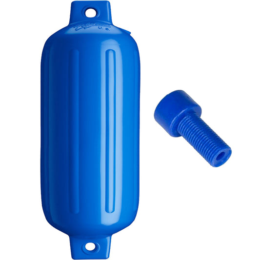 Polyform G-5 Twin Eye Fender 8.8in x 26.8in - Blue with Adapter | SendIt Sailing