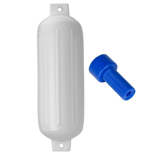 Polyform G-5 Twin Eye Fender 8.8in x 26.8in - White with Adapter | SendIt Sailing