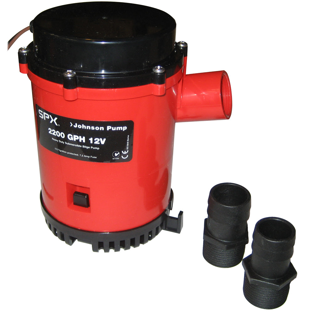 Johnson Pump 2200 GPH Bilge Pump 1-1/8in Hose 12V Threaded Port | SendIt Sailing