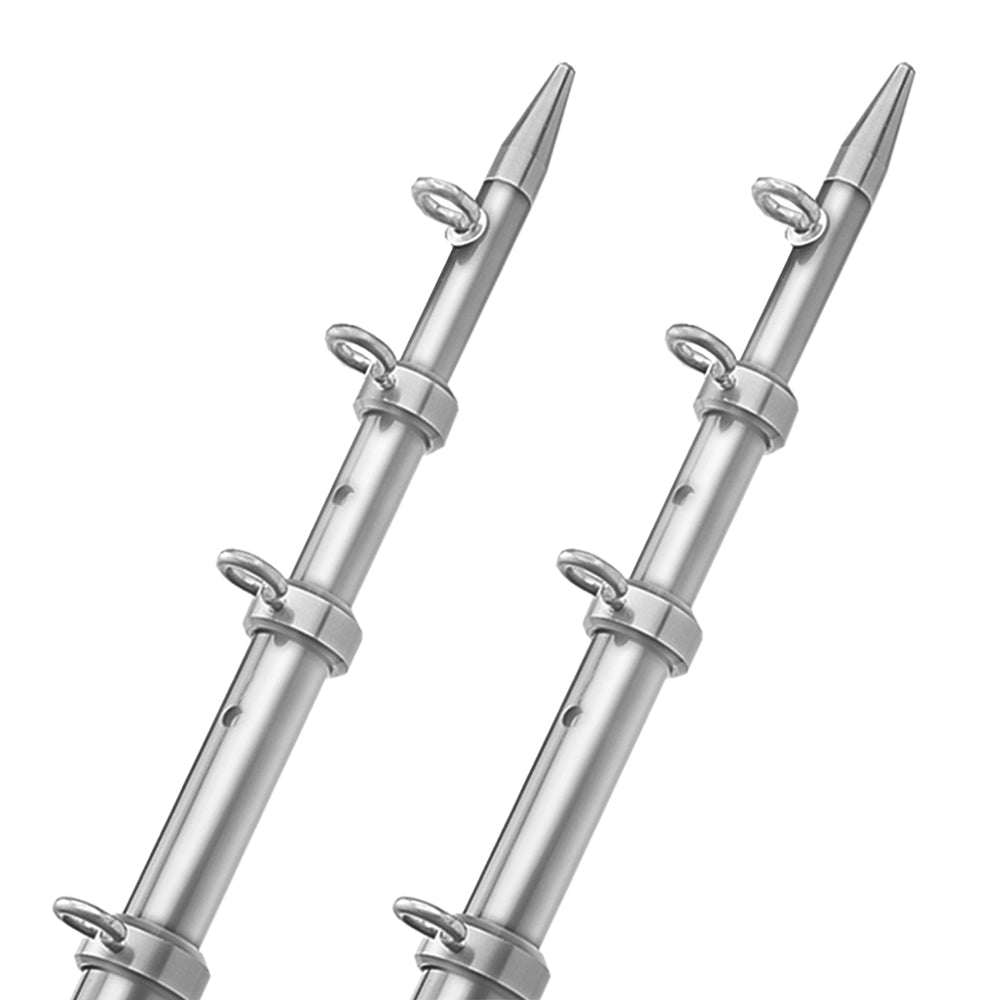 TACO 15ft Telescopic Outrigger Poles HD 1-½in - Silver/Silver | SendIt Sailing