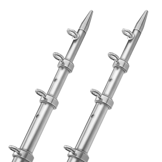 TACO 15ft Telescopic Outrigger Poles HD 1-½in - Silver/Silver | SendIt Sailing