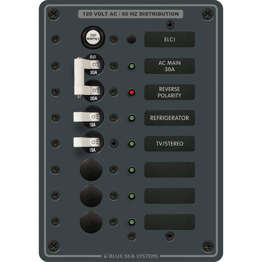Blue Sea 8101 ELCI GFCI Panel AC 5 Position | SendIt Sailing