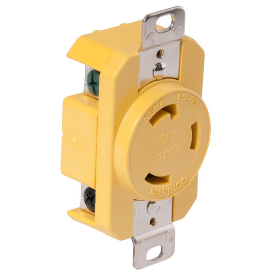 Marinco 305CRR 30A Receptacle - Yellow - 125V | SendIt Sailing