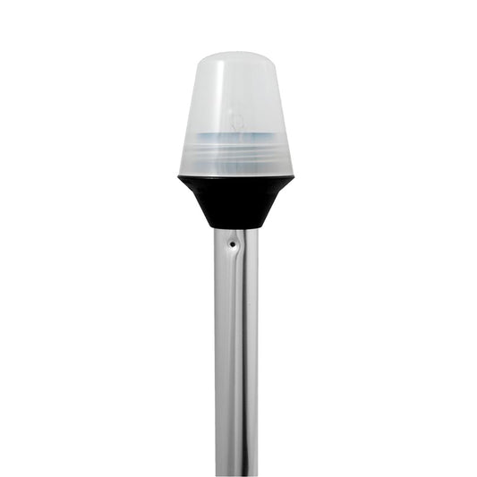 Attwood Frosted Globe All-Around Pole Light with 2-Pin Locking Collar Pole - 12V - 24in | SendIt Sailing