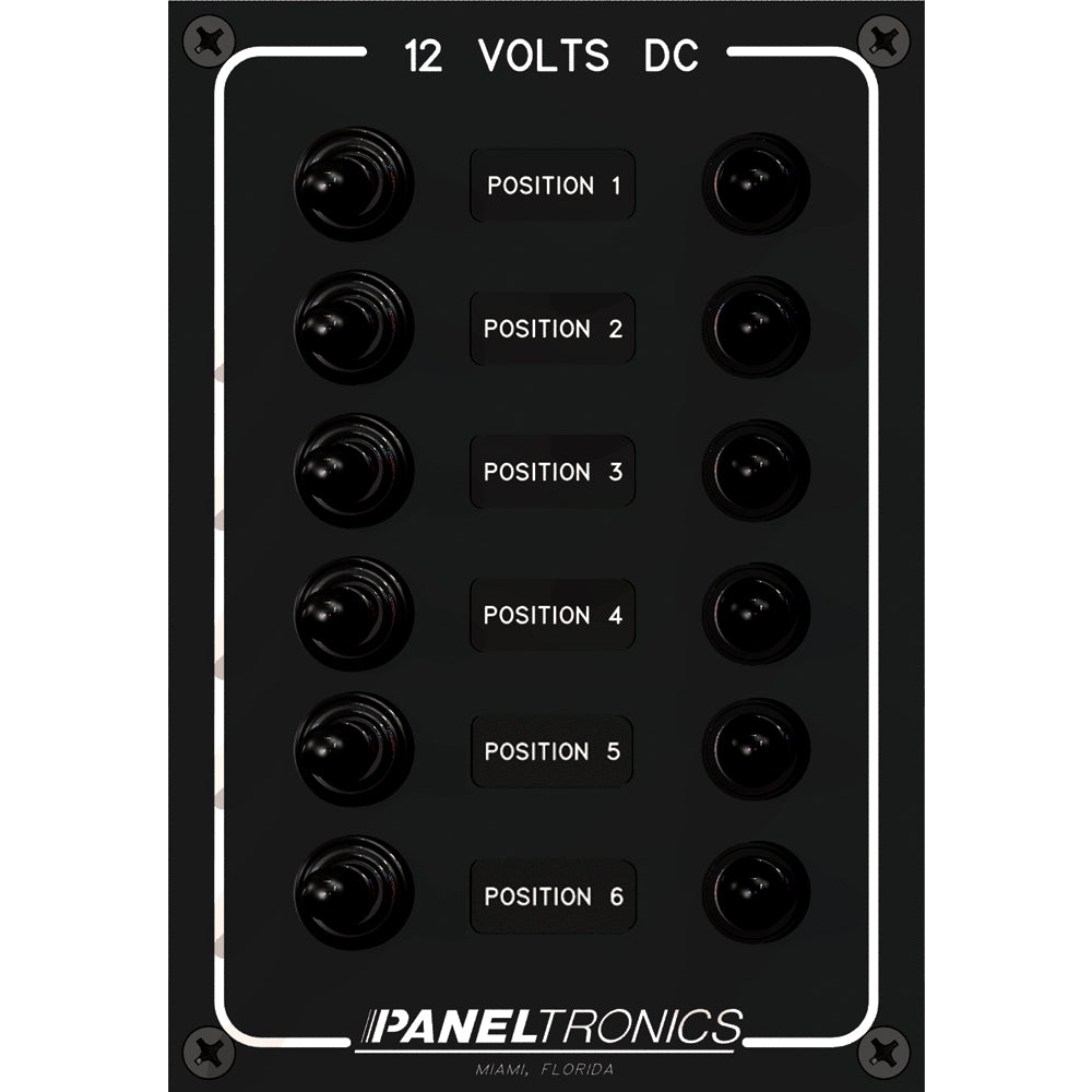 Paneltronics Waterproof Panel - DC 6-Position Toggle Switch & Circuit Breaker | SendIt Sailing