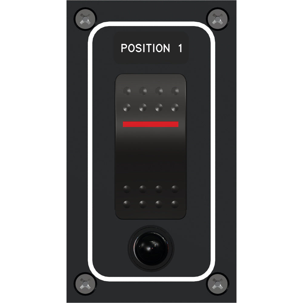 Paneltronics Waterproof Panel - DC 1-Position Illuminated Rocker Switch & Circuit Breaker | SendIt Sailing
