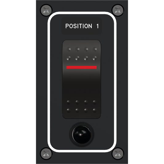 Paneltronics Waterproof Panel - DC 1-Position Illuminated Rocker Switch & Circuit Breaker | SendIt Sailing
