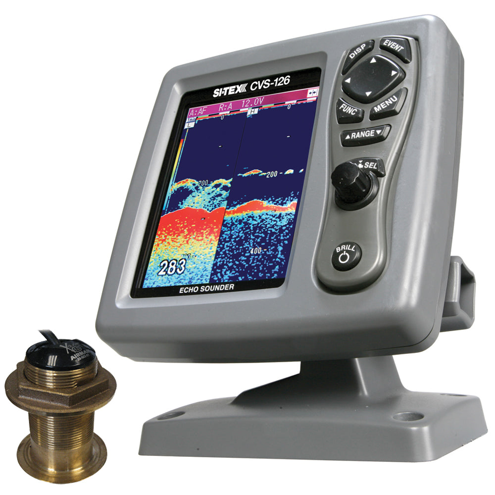 Si-Tex CVS-126 Dual Frequency Color Echo Sounder with B60 12&deg; Transducer B-60-12-CX | SendIt Sailing